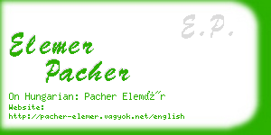 elemer pacher business card